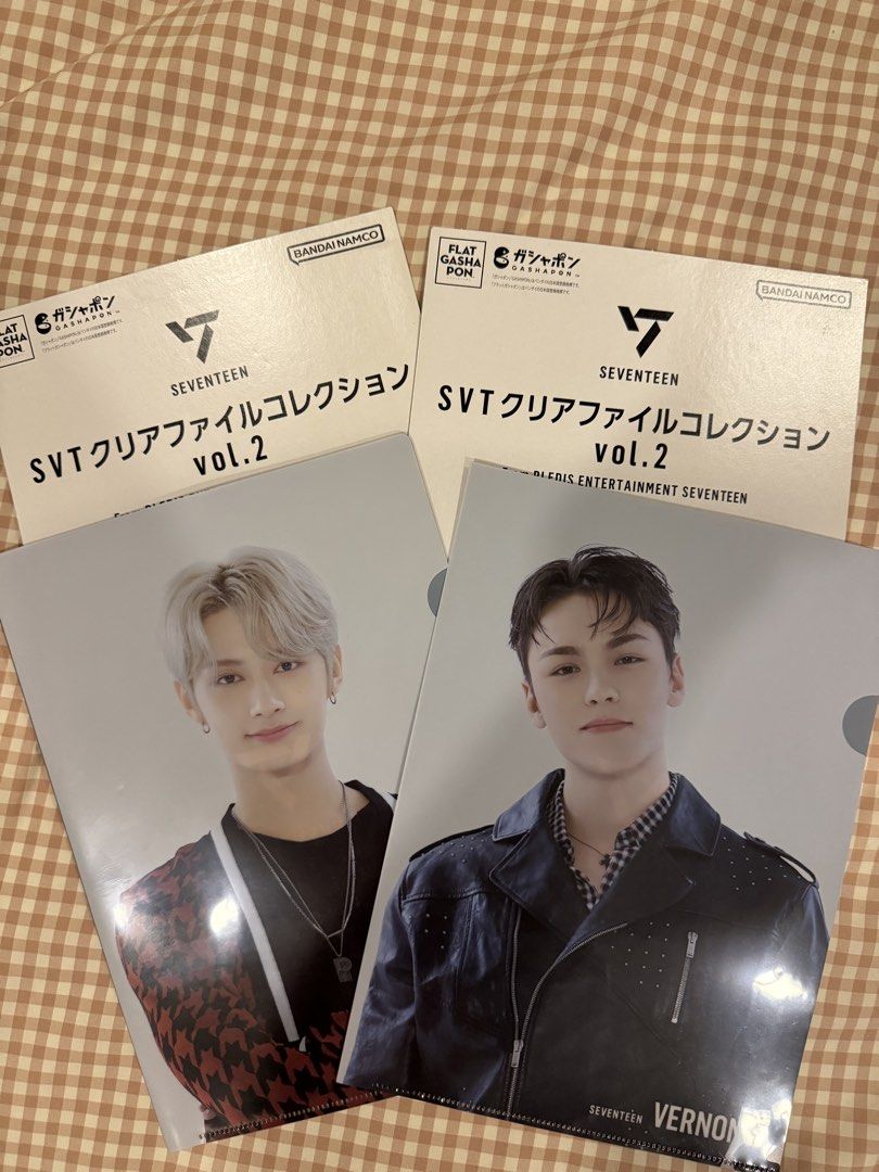 Seventeen Clear File Jun & Vernon Version 2 (Category: K-Wave Merchandise) located in Manila. Submitted by g.giannuh (Listing ID 1460837986, Image 1). Description: Decluttering 🎀 A4 sized clear file folder. - Never been used. - Jun and Vernon version. - Seventeen Japan merch. - Sold as bundle. .