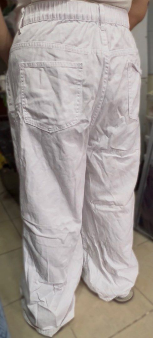 SHEIN CURVE White Wide Leg Pants “PLuS SiZe” (Category: Other Bottoms) located in Surigao. Submitted by boonz71_1971 (Listing ID 1460880187, Image 2). Description: “Declutter sale - for PLuS SiZe women” - waist 38” length 39” - SHEIN CURVE White Wide Leg Pants - Size: 3XL - Material: Denim - Features: Elastic waistband at the back, two side pockets, two back pockets - Style: Casual wear.