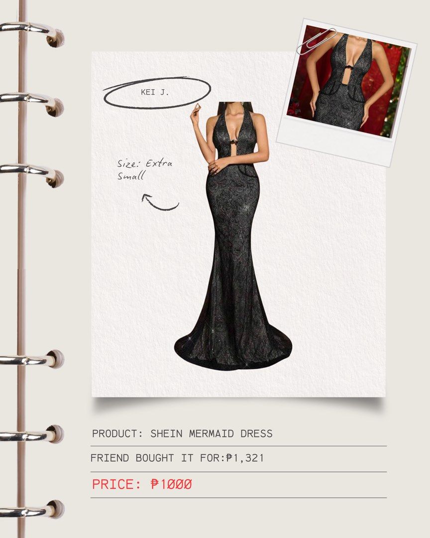 SHEIN MERMAID DRESS (Category: Evening dresses & gowns) located in Baguio. Submitted by kxxj17 (Listing ID 1460915333, Image 1). Description: All deets nasa pic na! Nagpapatulong lang friend ko ibenta 😔🙏.