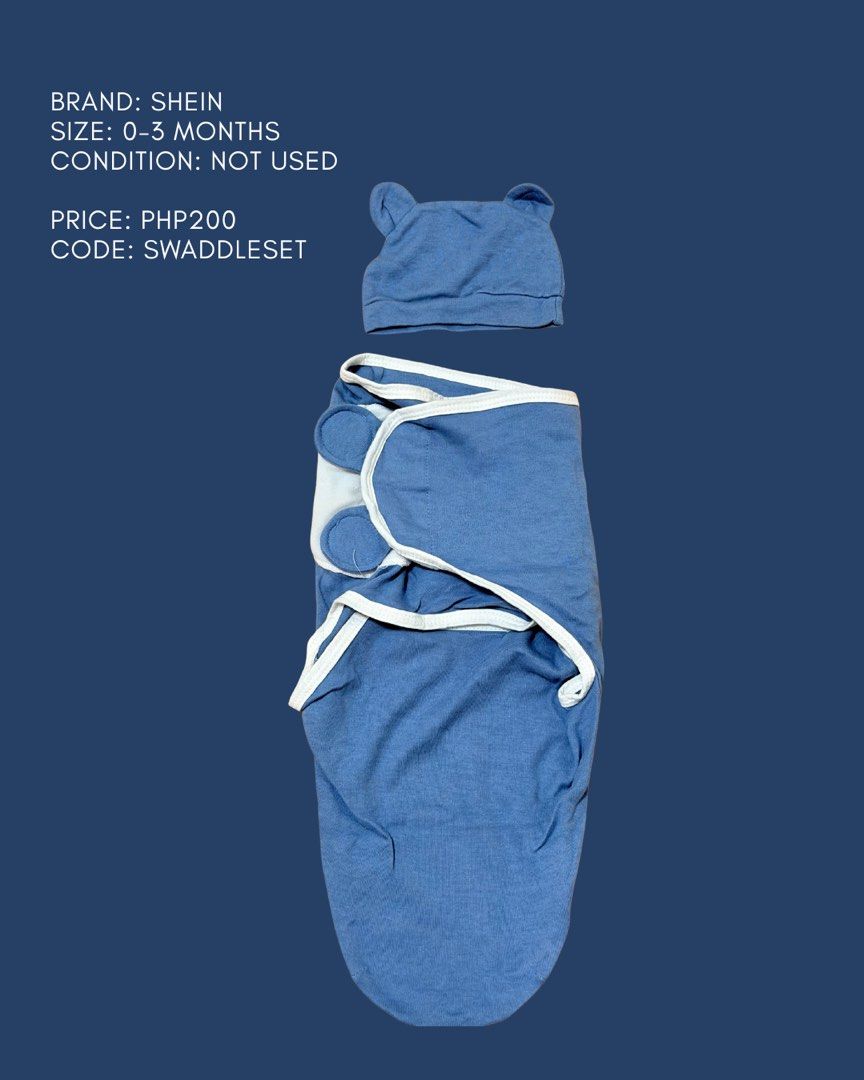 SHEIN Swaddle Set (Category: Babies & Kids Fashion) located in Manila. Submitted by judyarmenta (Listing ID 1460864651, Image 1). Description: New and never used.