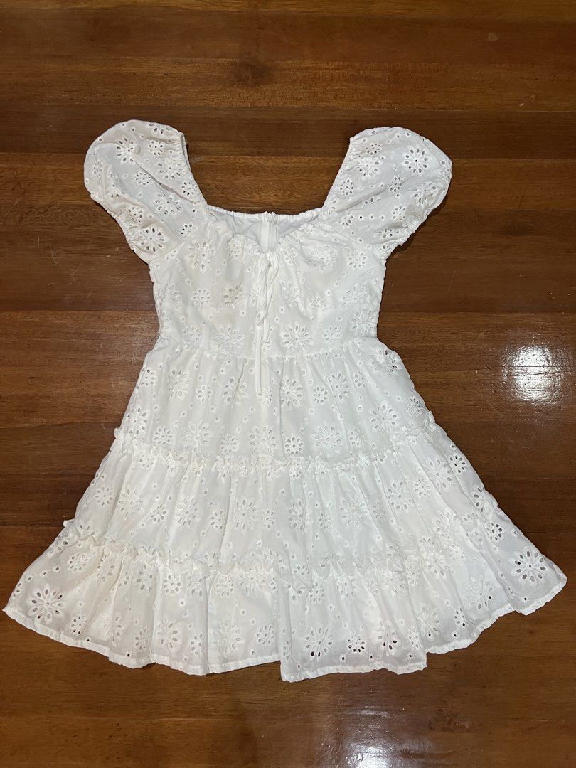 Shein white eyelet dress (Category: Dresses) located in Cebu City. Submitted by mariascart (Listing ID 1460739827, Image 1). Description: used 1-2x only no flaws.
