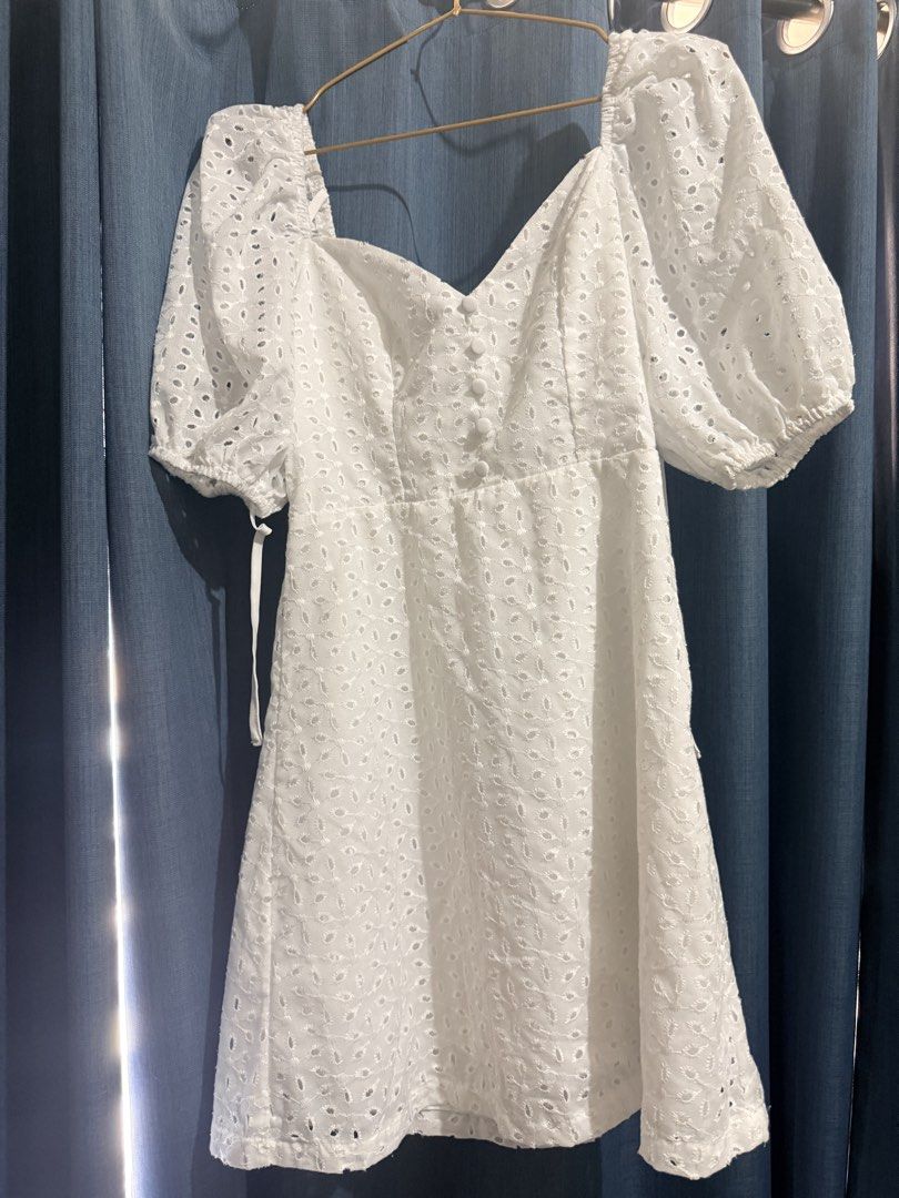 Shein White Eyelet Dress (Category: Dresses) located in Manila. Submitted by andreaseller (Listing ID 1460770610, Image 2). Description: .