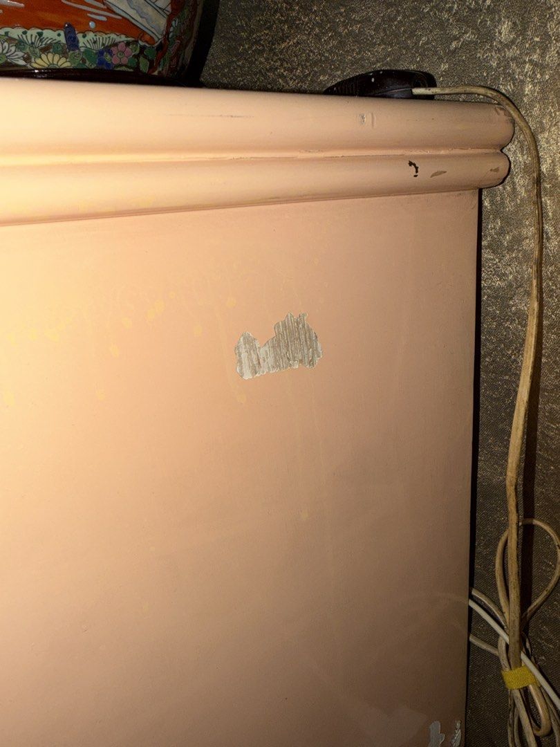 Side table cabinet (Category: Shelves, Cabinets & Racks) located in Quezon City. Submitted by redcherry131 (Listing ID 1460864843, Image 2). Description: Can be repainted. Height 61cm Length 54cm Width 42 1/2 cm.