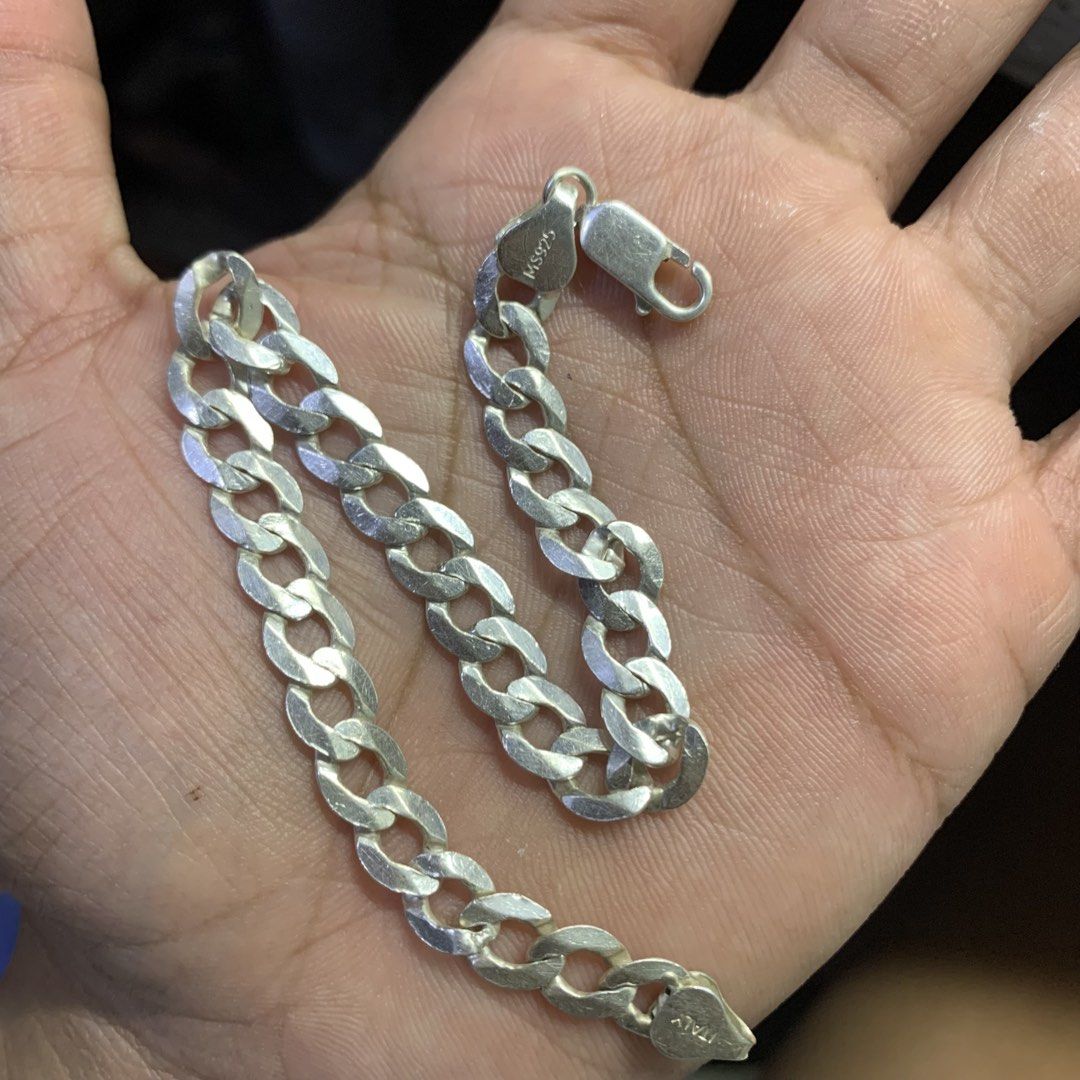 Silver 925 Mens Bracelet (Category: Jewelry) located in Antipolo. Submitted by redwatchmnl (Listing ID 1460879677, Image 3). Description: Silver 925 10.2 grams 8.5” wrist size 7mm Antipolo City location.