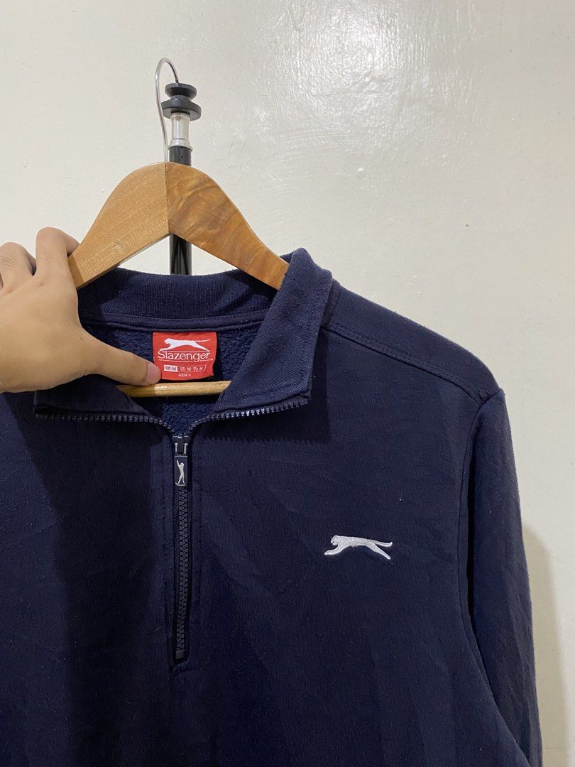 Slazenger Quarterzip Sweatshirt (Category: Activewear) located in Marikina City. Submitted by andreioruga (Listing ID 1460805649, Image 2). Description: size: large W 23 | L 27 | SL 26 color rate: 10/10 issue: cut washtag and minimal lints (removable) condition: good dm .