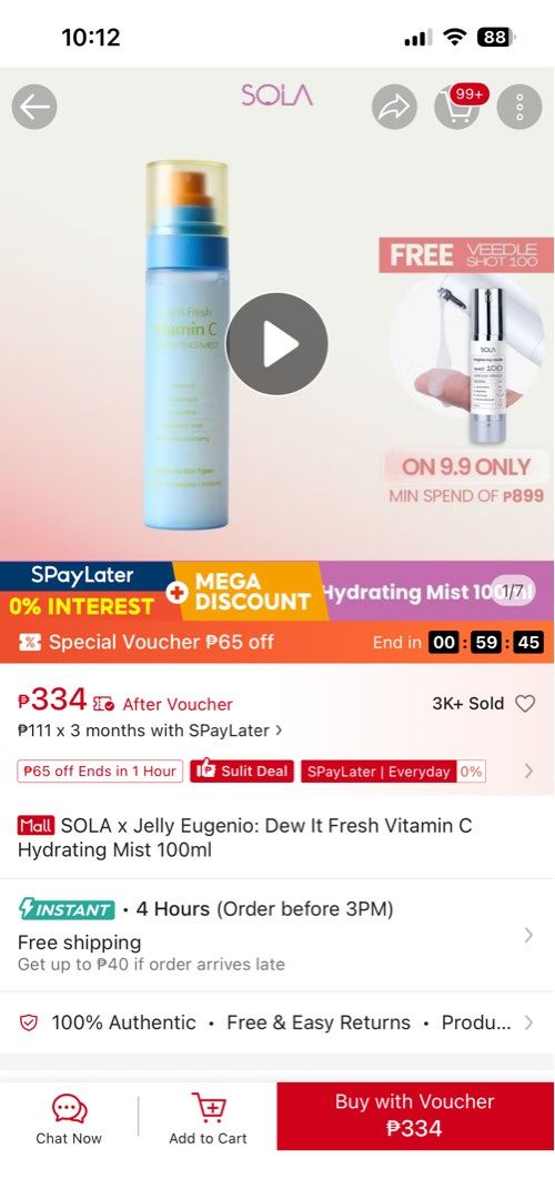 SOLA DEW IT FRESH VIT C MIST (Category: Face Care) located in Manila. Submitted by thechicacueva (Listing ID 1460762600, Image 3). Description: SOLA Dew It Fresh Vitamin C Hydrating Mist (brand new, unopened) brightens and refreshes your skin perfect for skin prep, midday glow booster, and on top of makeup suitable for all skin types rfs: accidentally bought 4 📍taft, manila city 💸 gcash / maribank 📦 lbc / j&t / lalamove (SDD).