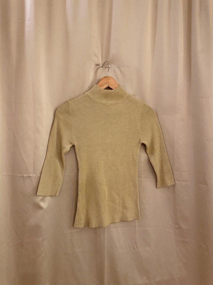 Sparkling turtle neck rib top (gold) (Category: Blouses) located in Manila. Submitted by 414studio (Listing ID 1460899000, Image 3). Description: .
