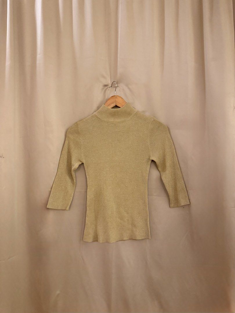 Sparkling turtle neck rib top (gold) (Category: Blouses) located in Manila. Submitted by 414studio (Listing ID 1460899000, Image 1). Description: .