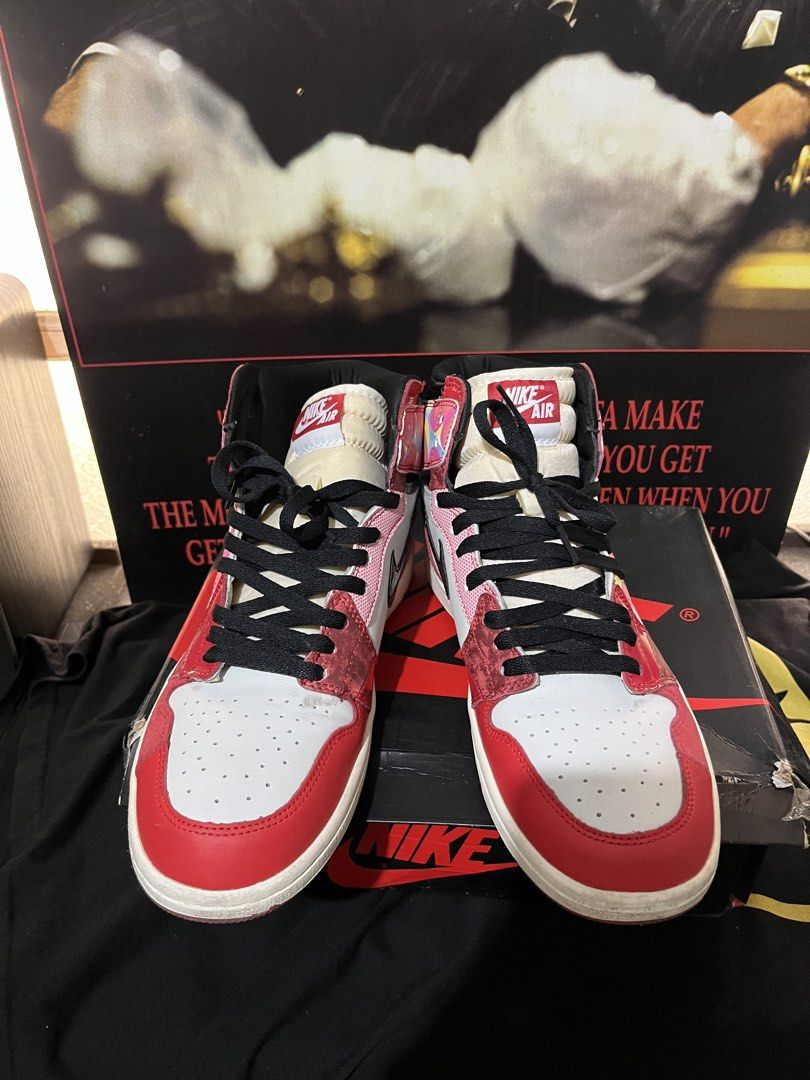Spiderman Spiderverse Jordan 1’s Size 11 / 45 (Category: Sneakers) located in Mandaluyong City. Submitted by tacotonk (Listing ID 1460744026, Image 2). Description: Size 11 Like new With original box and laces RUSH SALE 🚨 Delivery.