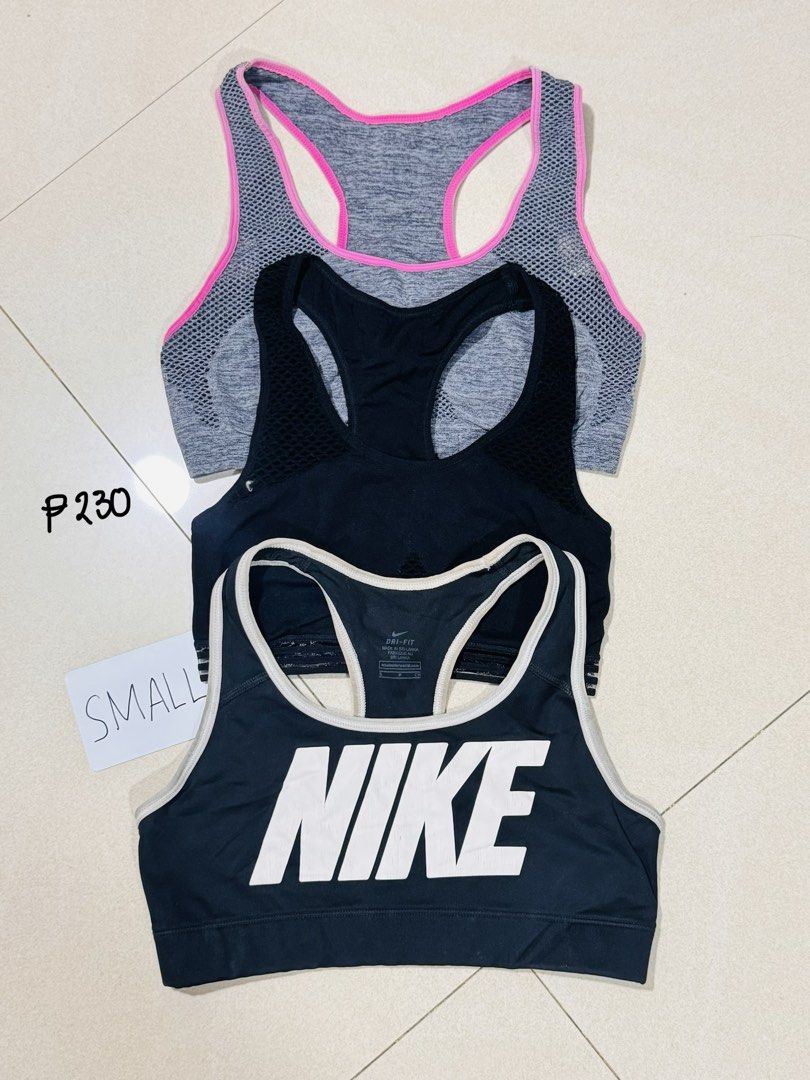 Sports Bras (Category: Activewear) located in San Pedro. Submitted by cheskaabordo (Listing ID 1460857427, Image 1). Description: Prices are indicated in each photos. Please manage expectations as they are preloved. Sizes based on tags.