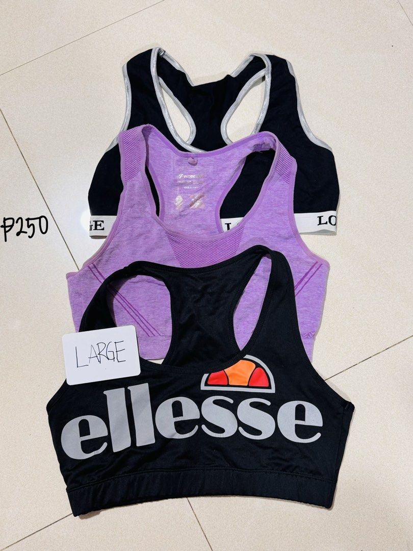 Sports Bras (Category: Activewear) located in San Pedro. Submitted by cheskaabordo (Listing ID 1460858072, Image 1). Description: Prices are indicated in each photos. Please manage expectations as they are preloved. Sizes based on tags.