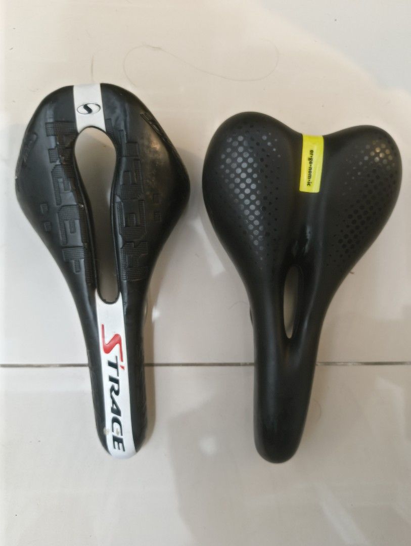 Strace and Ergonomic Saddle (Category: Bicycles) located in Quezon City. Submitted by tonehammer (Listing ID 1460849607, Image 1). Description: ITEMS AVAILABLE AS LONG AS POSTED Strace Reef Saddle - Php 600.00 Ergonomic DDK Saddle - Php 400.00 RFS: Upgrade.