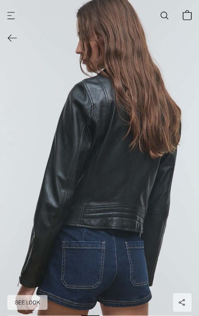 Stradivarius Leather Jacket (Category: Coats, Jackets and Outerwear) located in Mandaluyong City. Submitted by luckyhorse.0e5c89 (Listing ID 1460866847, Image 3). Description: 100% Leather.