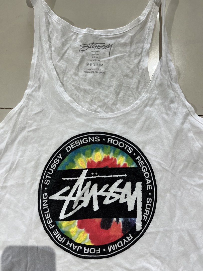 Stussy White Tie-Dye (Category: Sleeveless) located in Valencia. Submitted by yaku_lux (Listing ID 1460726197, Image 2). Description: Stussy for womens 25 length 15.5 width .