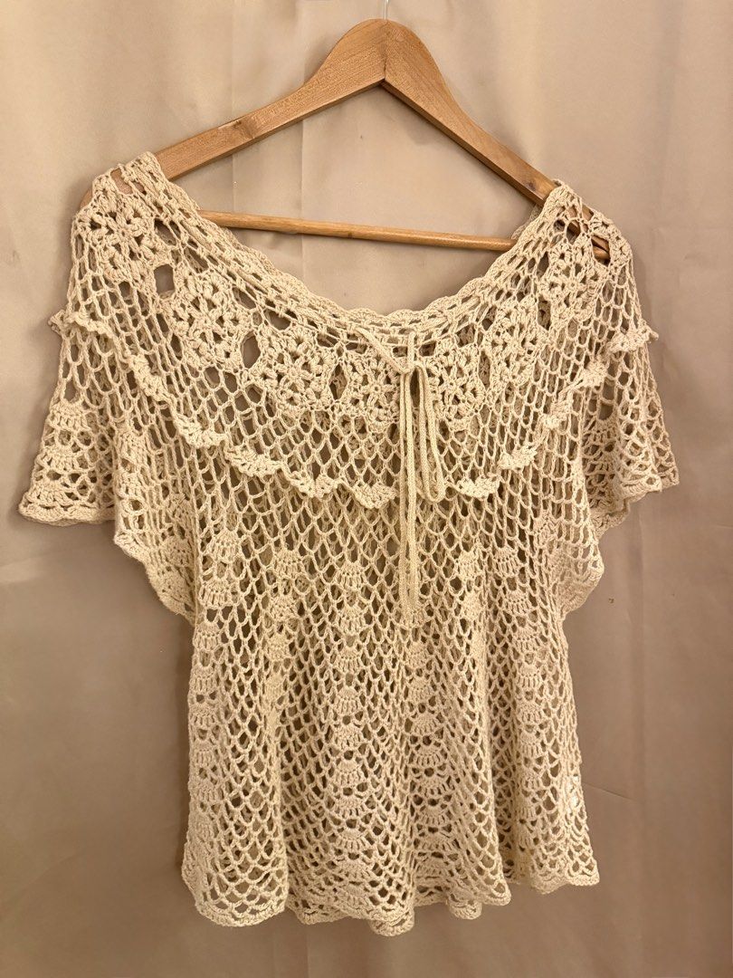 Summer crochet top (Category: Blouses) located in Manila. Submitted by 414studio (Listing ID 1460895628, Image 2). Description: Free size best fit for Medium .