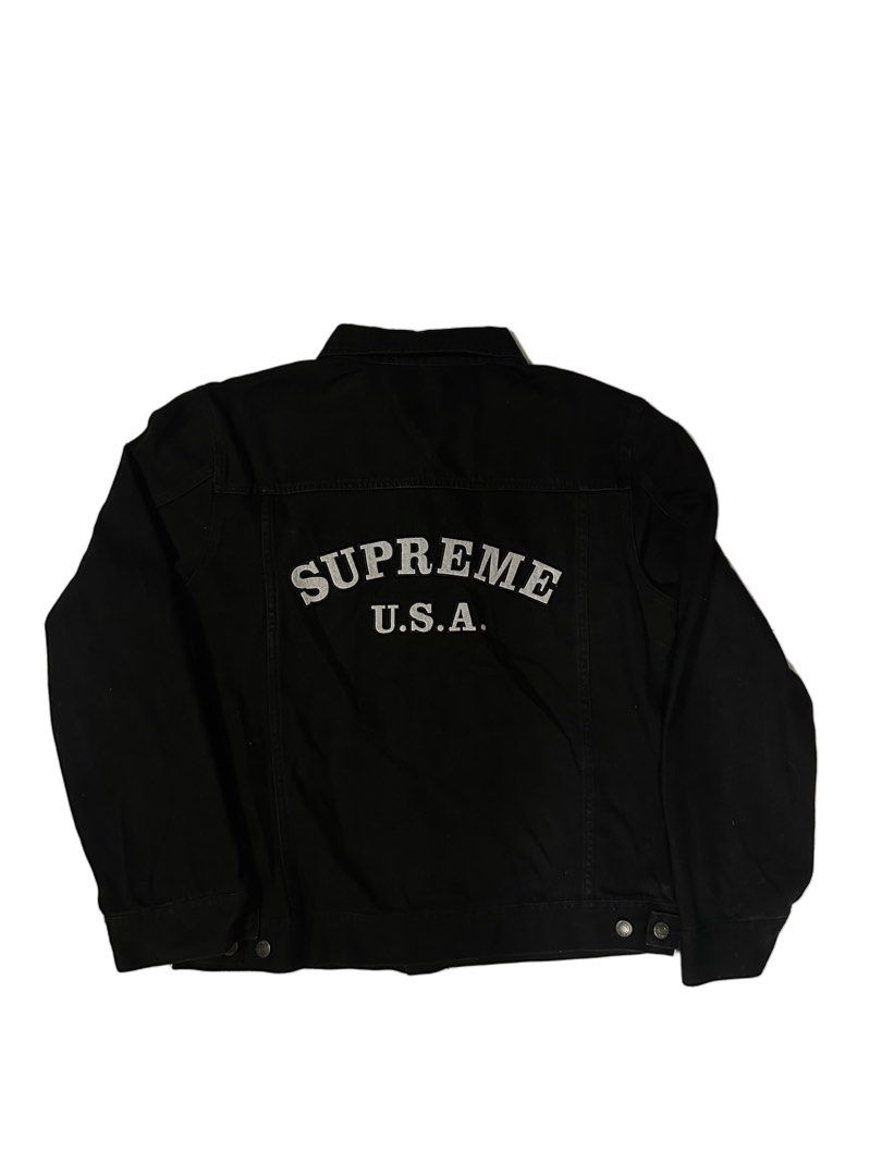 Supreme Denim Trucker Jacket (2016) (Category: Coats, Jackets and Outerwear) located in Manila. Submitted by nevinarchives (Listing ID 1460772501, Image 1). Description: SS 2016 Denim Jacket No flaws.
