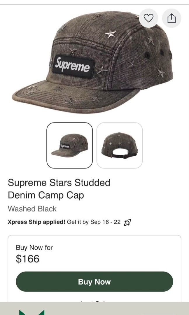 S$upreme star studded (Category: Caps & Hats) located in Navotas City. Submitted by DalVintage (Listing ID 1460908223, Image 2). Description: off legit as new.