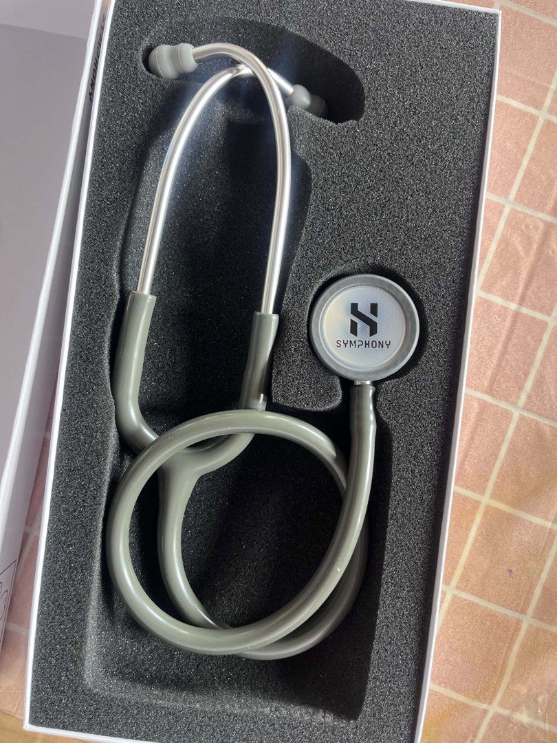 Symphony Stethoscope Grey - Medical Equipment (Category: Medical Supplies & Tools) located in Manila. Submitted by winedinesixtynine (Listing ID 1460723165, Image 3). Description: - Symphony stethoscope in grey - Comes in original packaging - Includes extra ear tips - Ideal for medical professionals and students - High-quality acoustic design for clear sound - Ready for its new owner.