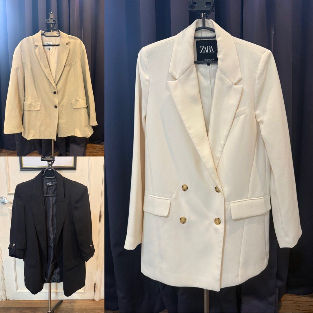 Take All Zara Blazers (Category: Coats, Jackets and Outerwear) located in Cebu City. Submitted by jad088 (Listing ID 1460737137, Image 1). Description: Take all zara blazers Khaki Green Oversized Linen Blend Blazer Ecru Double Breasted Blazer Black Blazer All size small Rfs : no longer using it .