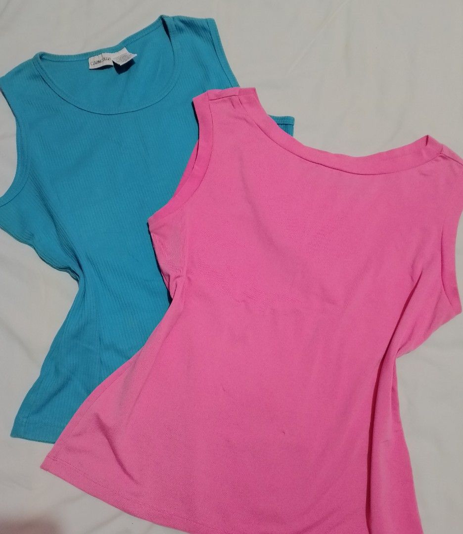 Tank Tops (2 for 80) (Category: Sleeveless) located in Manila. Submitted by nievesolanna (Listing ID 1460851704, Image 1). Description: 2 for 80 sold as set only. large on tag. LOC: SAMPALOC, MANILA.