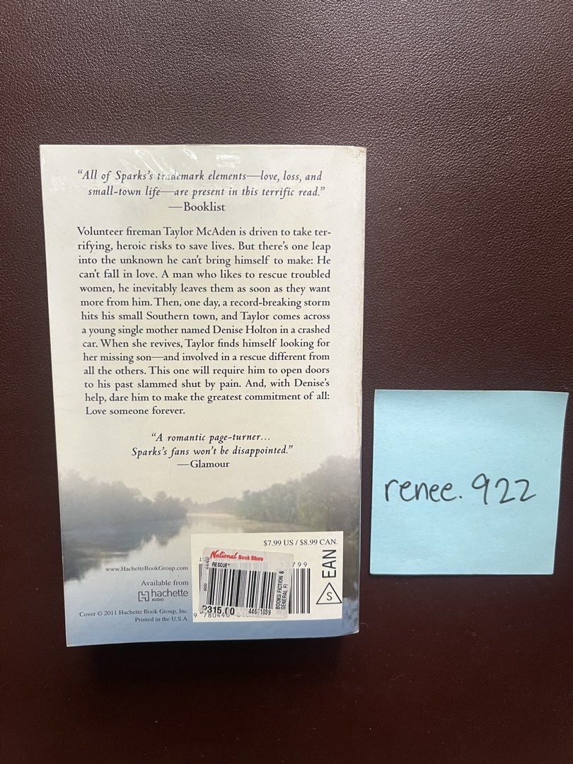 The Rescue by Nicholas Sparks (Category: Storybooks) located in Solano. Submitted by renee.922 (Listing ID 1460815470, Image 2). Description: -With plastic cover -Has signature of owner on the first page Please message if you want to see more photos.