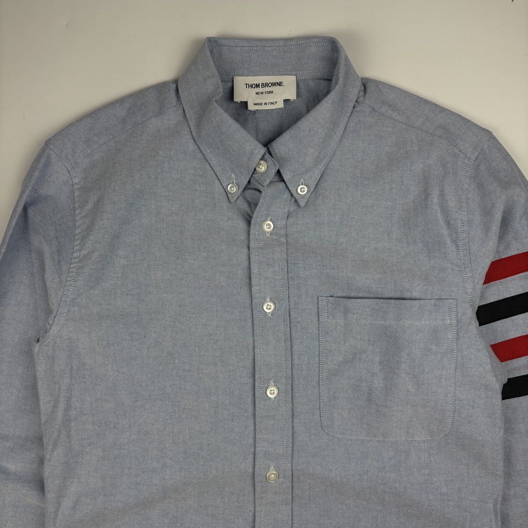 Thom Browne 4 Bar Shirt (Category: Formal Shirts) located in Bacolod City. Submitted by caast.archives (Listing ID 1460867254, Image 2). Description: Thom Browne 4 Bar Shirt Size: Medium Condition: Excellent Flaw: none.