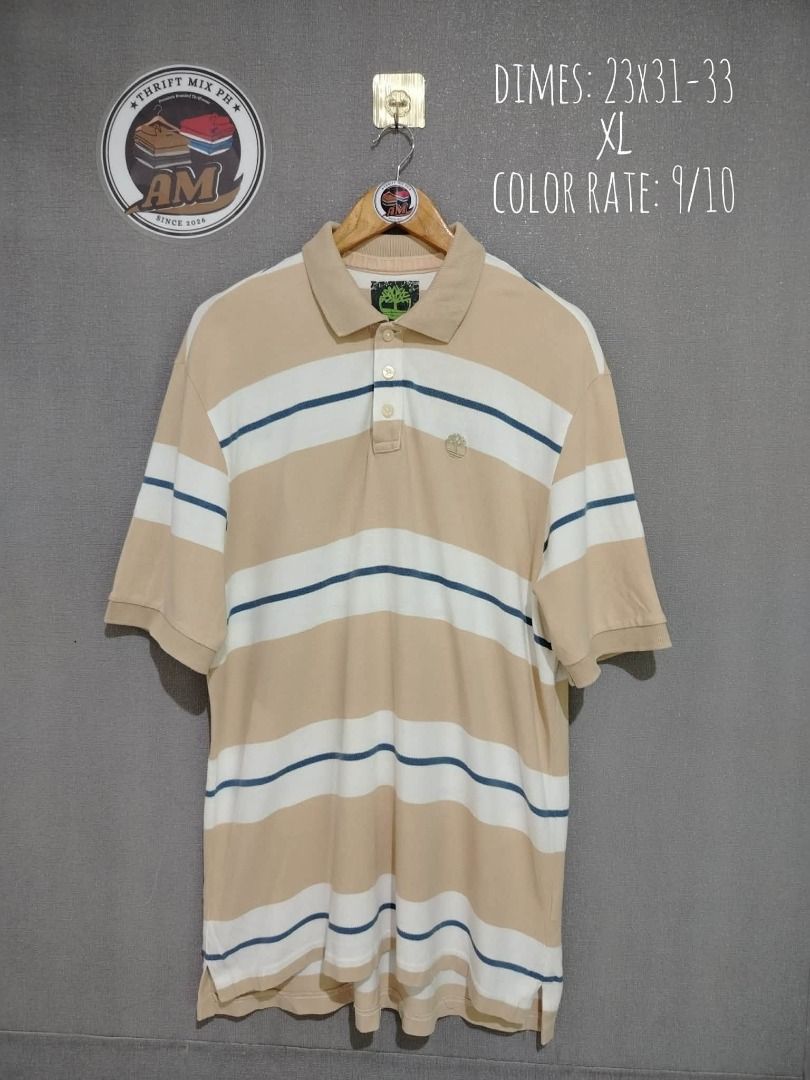 Timberland Polo Shirt (Category: Tshirts & Polo Shirts ) located in Dasmarinas. Submitted by amthriftmixph.2001 (Listing ID 1460734342, Image 1). Description: BRAND: Timberland SIZE: Xl DIMES: 23" Width x 31 - 33" Length CONDITION: 9/10 COLOR RATE: 9/10 TAGS: With Brand Tags ISSUE: Crack print neck tag.