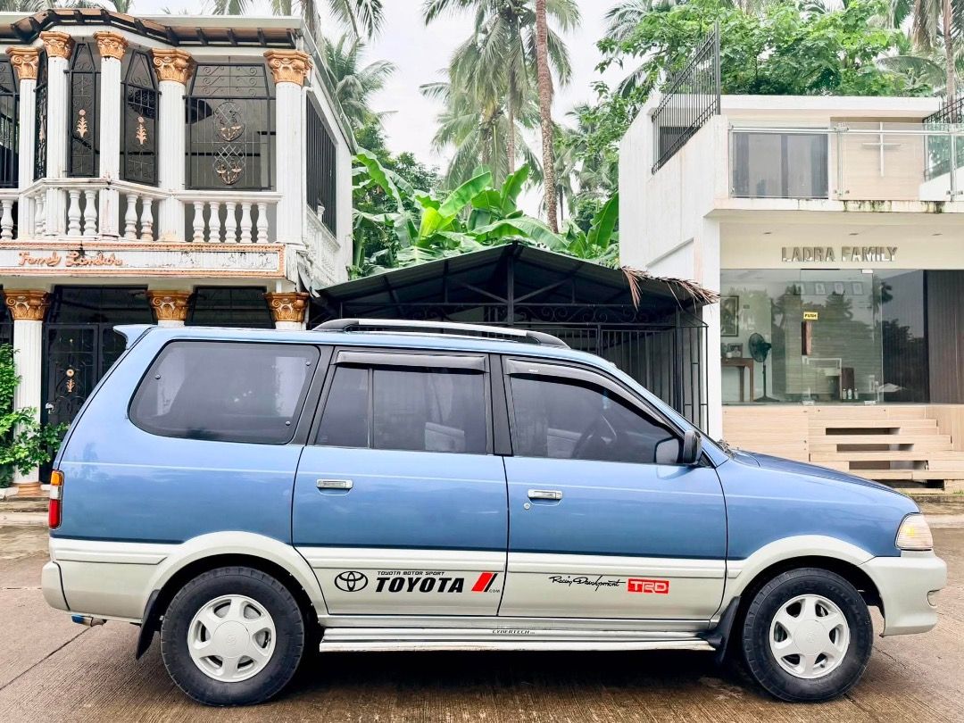 Toyota Revo (Category: Used Cars) located in Lipa City. Submitted by cheps0714 (Listing ID 1460828070, Image 2). Description: Toyota Revo Glx Efi engine top of the line 2000 model All power Power steering Power window 7k Efi engine Dual Cold aircon 9 to 10 seaters capacity Manual transmision Newly change oil New oil filter New 2din 7 inch stereo (Bluetooth/Aux/Amfm/Usb) New dashcam with reverse camera Clean interior Complete papers May mga owners