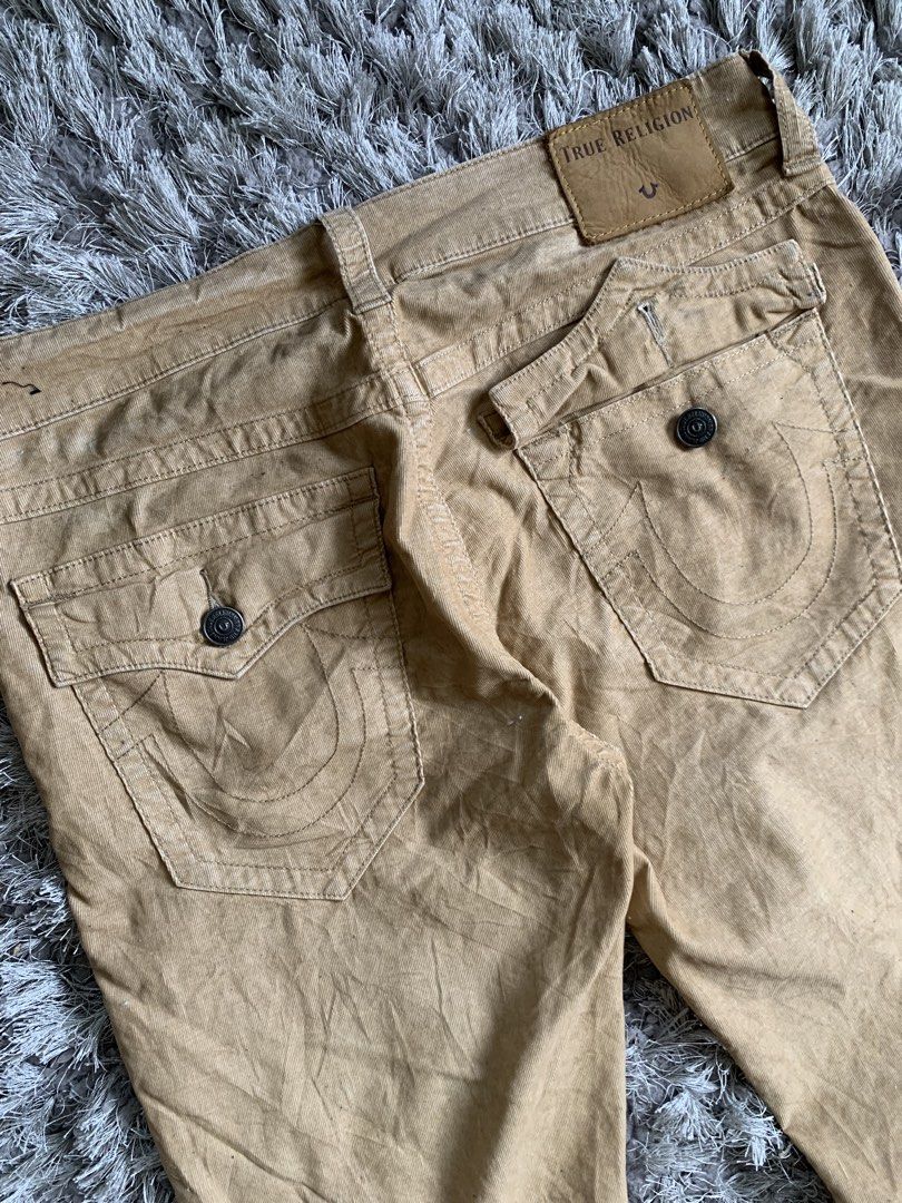 True Religion Relaxed Slim Khaki (Category: Jeans) located in Cagayan de Oro. Submitted by densho69 (Listing ID 1460730231, Image 3). Description: Waist: 34-35 Length: 49 Thigh: 11 Leg open: 7 Color&Condi: 8.5/10 Issue: need wash, minimal sign of usage.