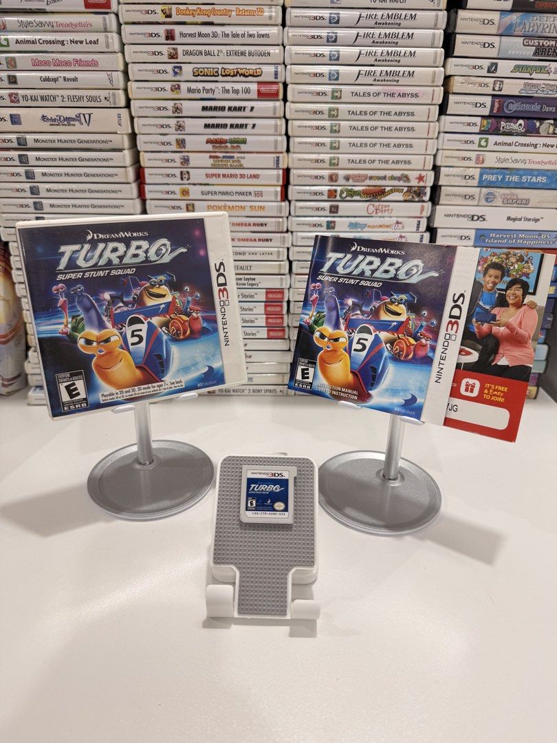Turbo: Super Stunt Squad 3DS/2DS Game (Category: In-Game Products) located in Baliuag. Submitted by mostlyaboutnintendo (Listing ID 1460903051, Image 1). Description: 📌 https://linktr.ee/mostlyaboutnintendo 📢 COMPLETE IN CASE AND MANUAL/s ✔️ Authentic ✔️ Mabilis ma-read mismong cartridge ✔️ Guaranteed tested and working ✔️ Will always send tested pics before ship out ✔️ Clean Pins ✔️ US Version Turbo: Super Stunt Squad is an action-packed racin