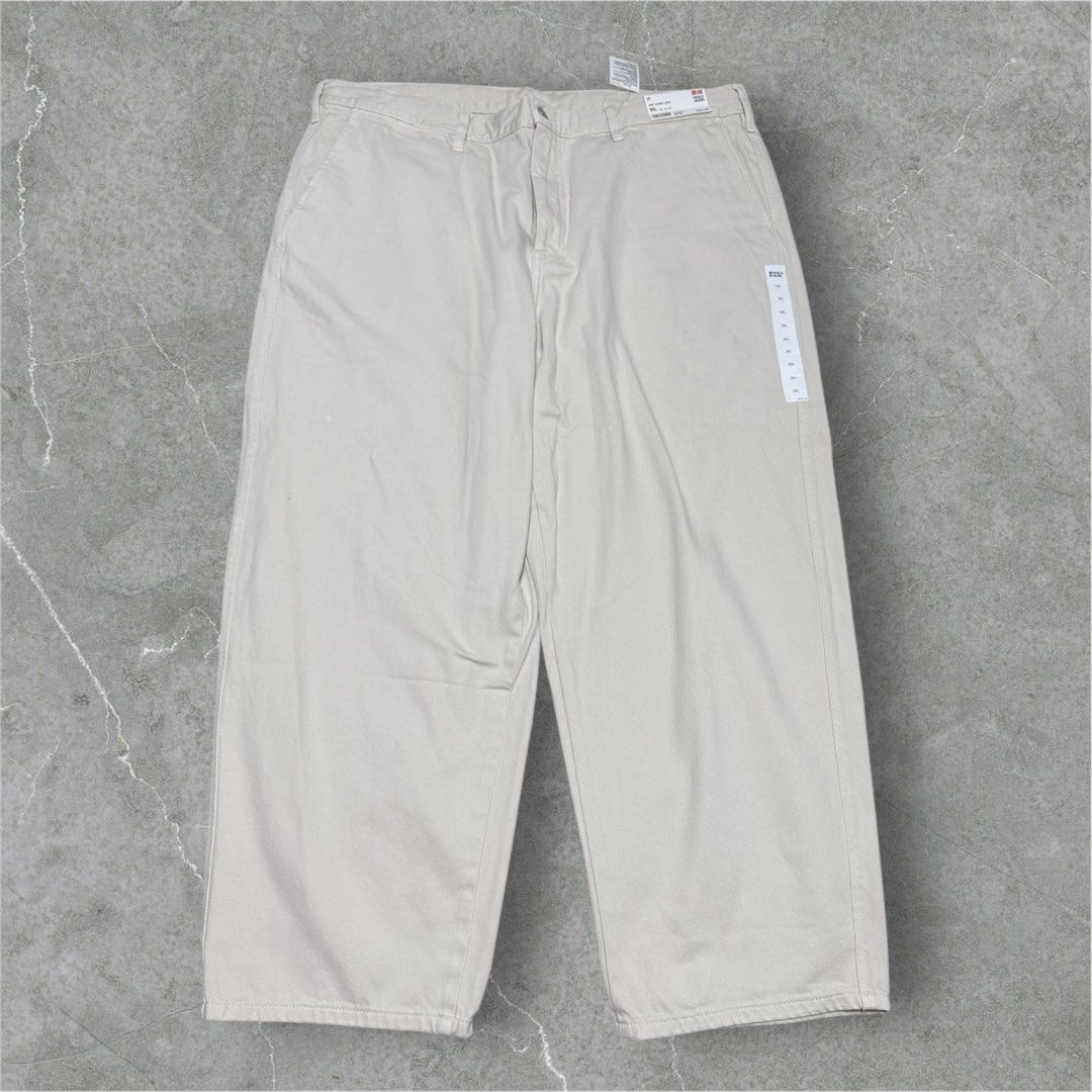 Uniqlo Wide Leg Denim (Category: Jeans) located in Caloocan City. Submitted by theeclutter (Listing ID 1460891888, Image 1). Description: uniqlo off white jeans xl fitted only 1,400 (1,990 srp) shipping thru lalamove or gogo xpress.