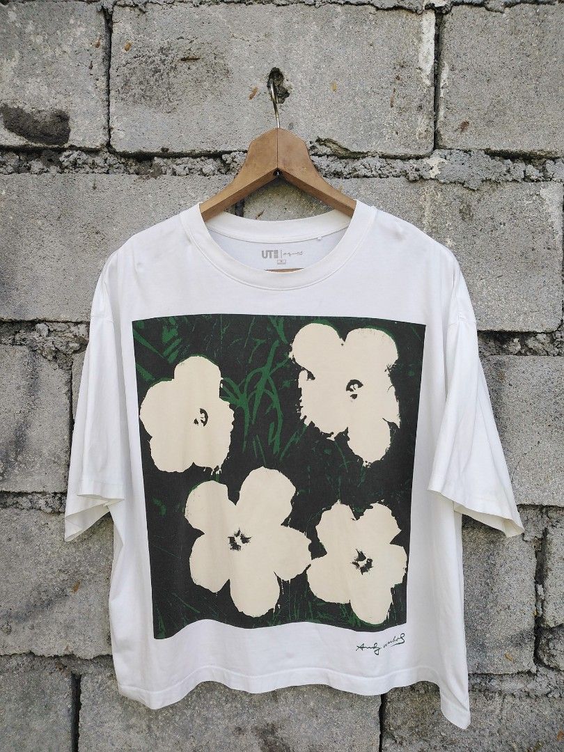 Uniqlo x andy warhol (Category: Shirts) located in General Santos City (Dadiangas). Submitted by evolveorrepeat (Listing ID 1460720302, Image 2). Description: Uniqlo x Andy Warhol womens flowers collection graphic tshirt Size xl on tag Pit to pit 24 L"25 In very good used condition Issue: yellowish stain (sleeve) check photo Dm to purchase!.