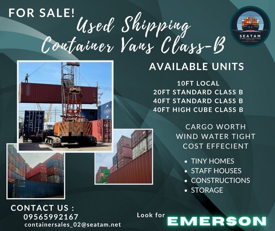 USED SHIPPING CONTAINER VANS FOR SALE (Category: Construction & Building Materials) located in San Jose del Monte. Submitted by seatam_emerson (Listing ID 1460800456, Image 2). Description: .