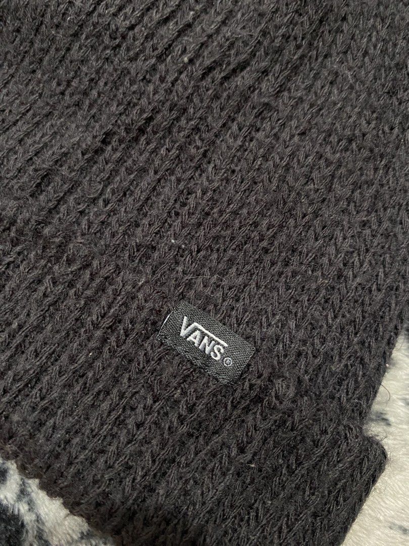 Vans Black, Beanie hat (Category: Beanies) located in Cavite. Submitted by jc_thrift95 (Listing ID 1460777920, Image 3). Description: - A black Vans Core Basic Cuff Beanie featuring a classic ribbed knit and a small woven logo tag on the folded cuff. - Lightly used (fluff) - Color rate 8/10 - See details picture for dimes..