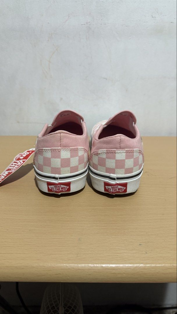Vans Classic Checkerboard Slip On (Pink) (Category: Sneakers) located in Binan City. Submitted by allyson__ (Listing ID 1460877140, Image 3). Description: - Classic pink and white checkerboard Vans slip-on shoes. - Comes with original box and tags. - Features an easy slip-on design for convenience. - Ideal for everyday casual outings and styling..