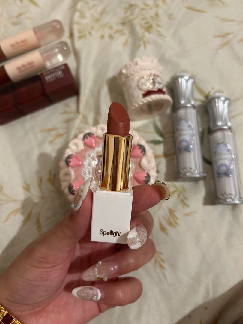 Various Lipsticks, Lip Tints, and Powder (Category: Makeup) located in Santa Rita. Submitted by chloeclosette (Listing ID 1458970954, Image 3). Description: Preloved Makeup bundle for sale Spotlight matte lipstick, shade plum juice Squad lip fix duo, shade muffin and tiramisu Squad glossy tint duo, shade strawberry juice Blk matte lipstick, shade flirt Zeesea spf powder Buyer shoulders sf Loc: pampanga.