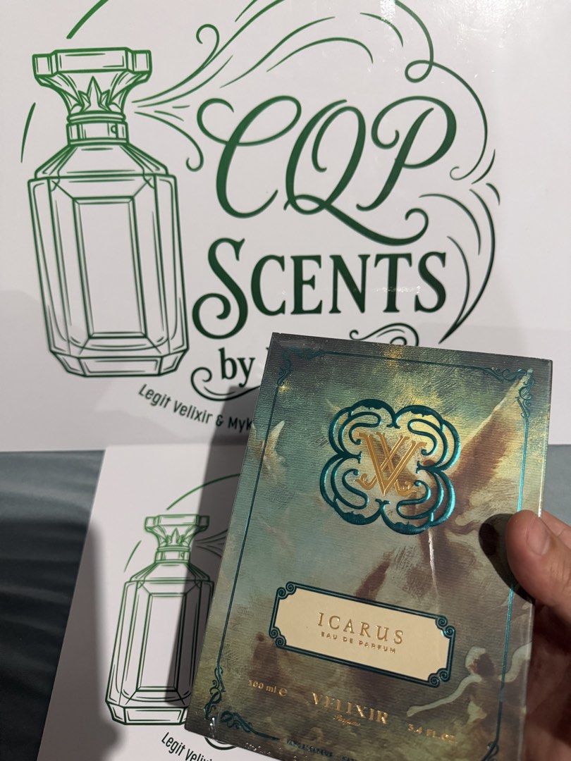 Velixir Icarus BNIB Sealed 100ml (Category: Fragrance & Deodorants) located in Quezon City. Submitted by cqpscentsbyphilip (Listing ID 1460817507, Image 2). Description: P1 Velixir Icarus 100ML (BNIB - Sealed - On hand) Php 3550 📍CQP Scents by Philip PM!.
