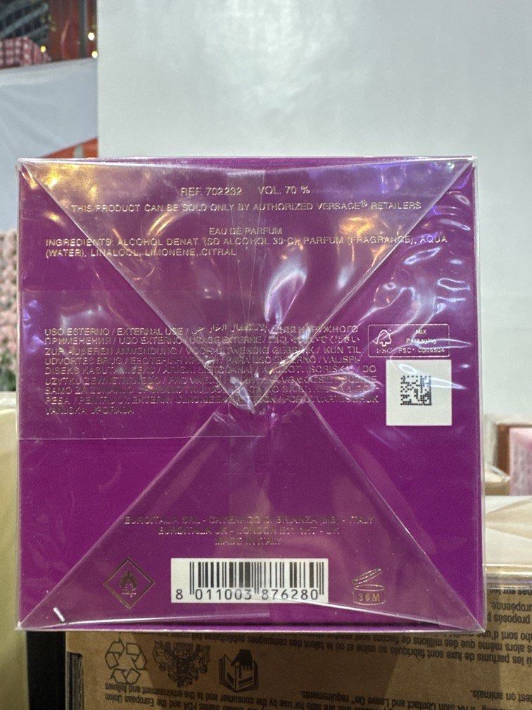 VERSACE DYLAN PURPLE (Category: Fragrance & Deodorants) located in Quezon City. Submitted by makescentsmnl (Listing ID 1460812337, Image 2). Description: 🇺🇸Our perfumes are sourced as US mall pull-outs, usually from excess stocks, older inventory released at a much lower price than regular mall retail. ✨ Searchable batchcodes They may come from older batches. Others may also have slight box imperfections, packaging differences. PLEASE READ BEFO