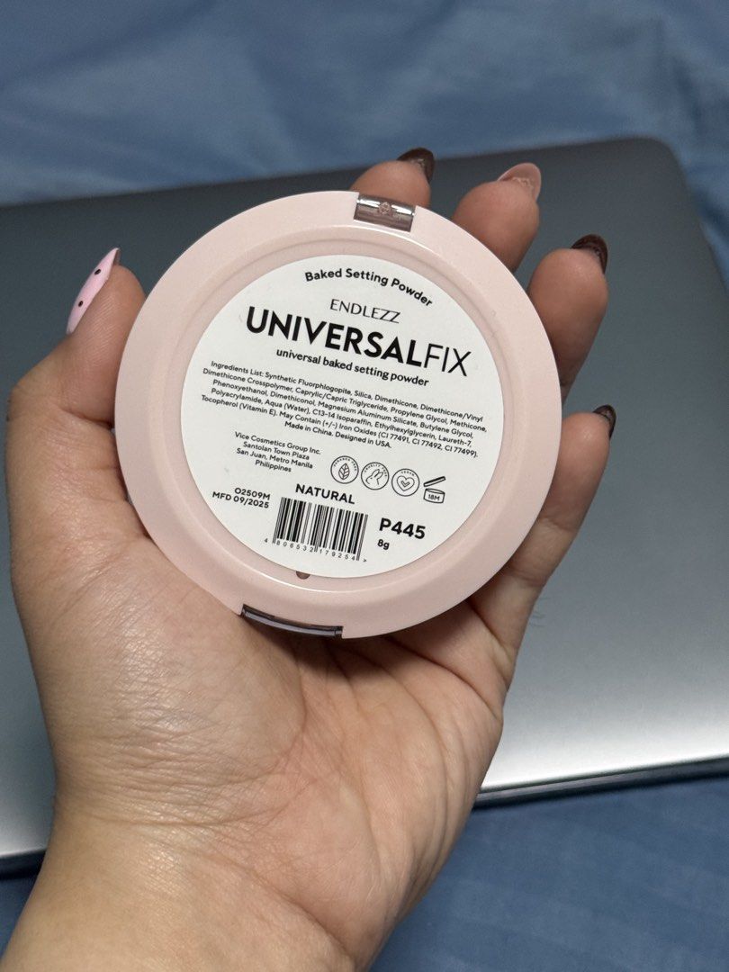 Vice Cosmetics Endlezz Universal Fix Baked Setting Powder - Natural (Category: Makeup) located in Indang. Submitted by ayanaonfit (Listing ID 1460764229, Image 1). Description: - Endlezz Universal Fix Baked Setting Powder - Shade: Natural - Universal formula - Size: 8g compact - Perfect for setting makeup - Expiration Date: September 2025.