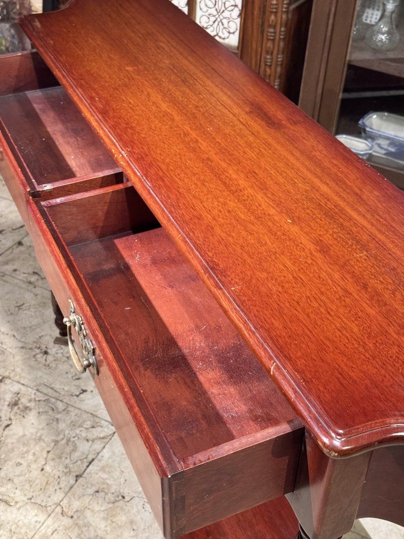 Vintage 2 Drawer Long Console Table (Category: Tables & Sets) located in Manila. Submitted by sinaunang_gamit (Listing ID 1460735051, Image 3). Description: Vintage 2 Drawer Long Console Table Length: 52 inches Height: 30 inches Width: 12 inches ₱12k.
