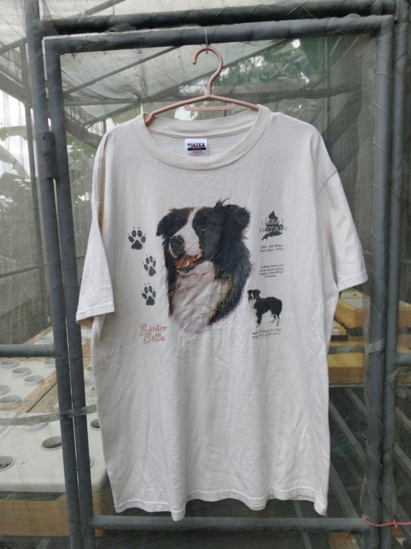 Vintage dog tee border collie (Category: Tshirts & Polo Shirts ) located in Legazpi City. Submitted by genobecollectives (Listing ID 1460717476, Image 1). Description: Vintage border collie dog tee 800 free ship size large 21 x 29 very good condition cream actual color dm📩.