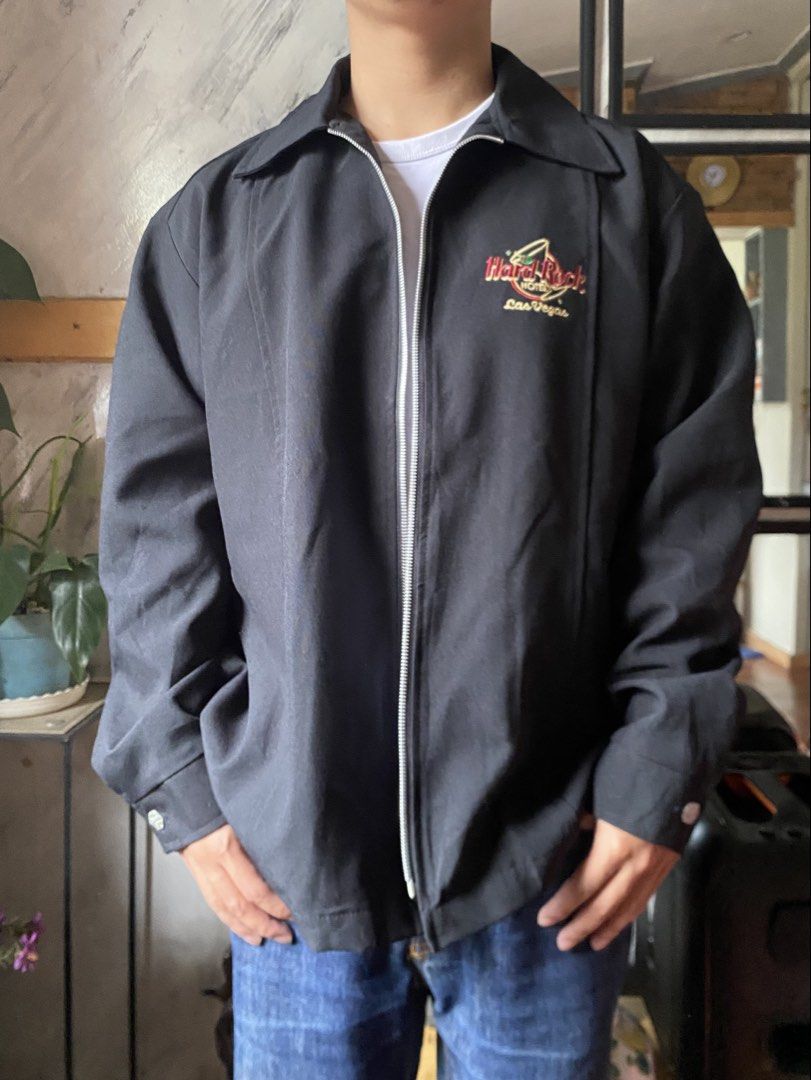 Vintage Hard Rock Las Vegas Work Jacket (Category: Coats, Jackets and Outerwear) located in Baguio. Submitted by archival.store (Listing ID 1460898424, Image 1). Description: Size tagged:L Issue:none Width:25.5 Length:28 Shoulder:21 Sleeve:24.5.