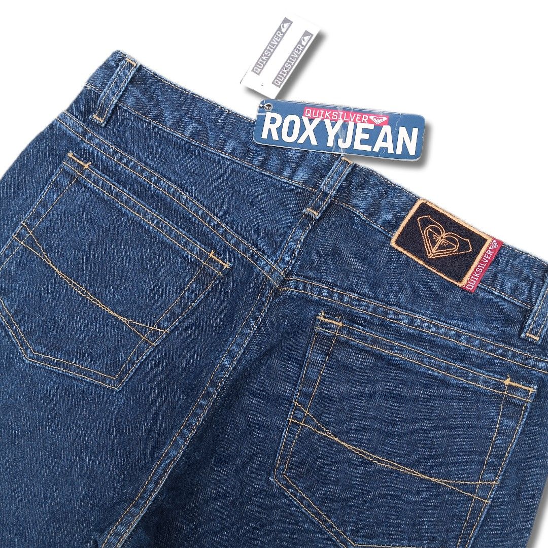 Vintage Roxy Jeans (Category: Jeans) located in San Luis. Submitted by 3fted.au (Listing ID 1460818411, Image 3). Description: Vintage Quiksilver Roxy Indigo Jeans (made in USA, Deadstock with Hangtag) Deadstock - as new Condition 9.8/10 Color Rate No Issues Dimensions (inches) Waist: 32 Length: 41 Thigh: 12 Leghole: 9.