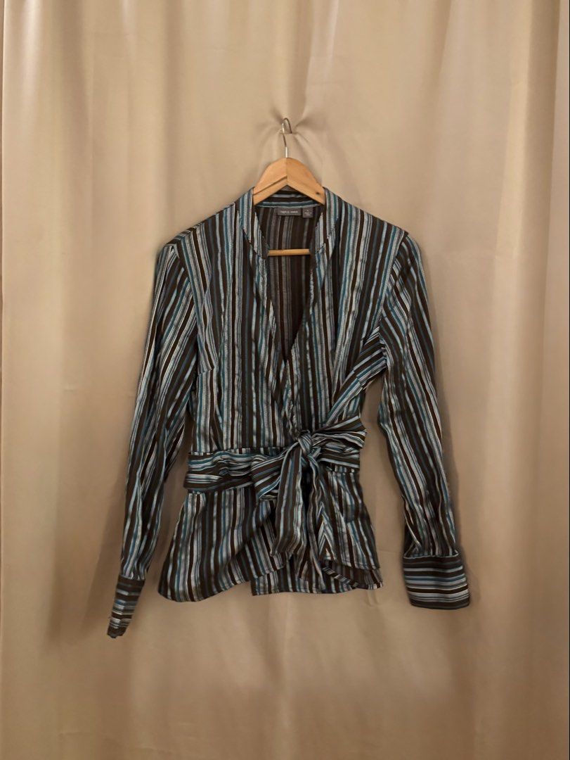 Vintage style blue wrap up long blouse (Category: Blouses) located in Manila. Submitted by 414studio (Listing ID 1460900180, Image 1). Description: Medium.