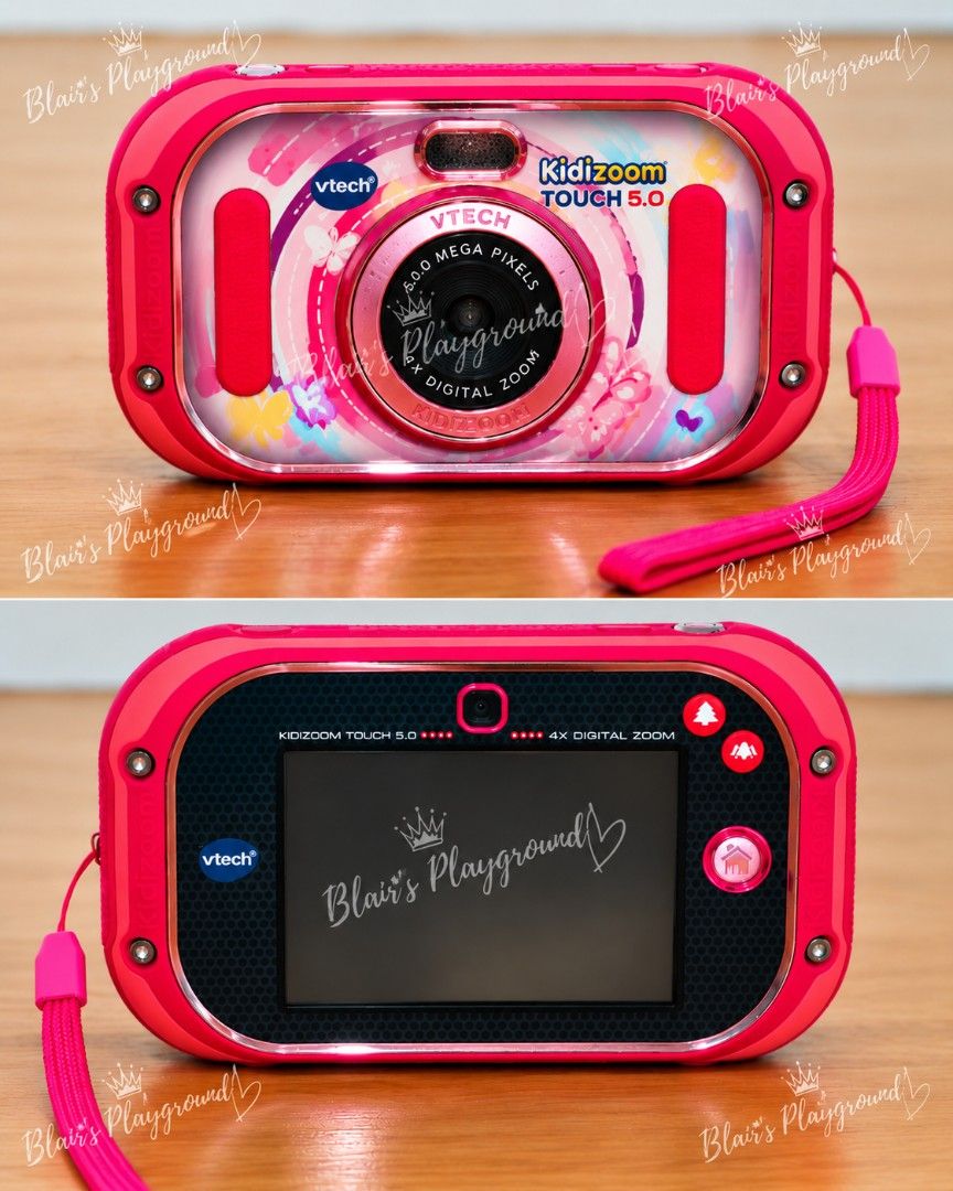 VTech Kidizoom Touch 5.0 Digital Camera Pink (Category: Cameras) located in Noveleta. Submitted by blairsplayground (Listing ID 1460795149, Image 1). Description: [PRELOVED] VTech Kidizoom Touch 5.0 Pink Let your little one capture, create, play, learn, and explore! 💕 This adorable kids’ digital camera is more than just a camera. It is an educational and entertaining gadget that encourages creativity, imagination, and learning! ✨ 5MP Front Camer