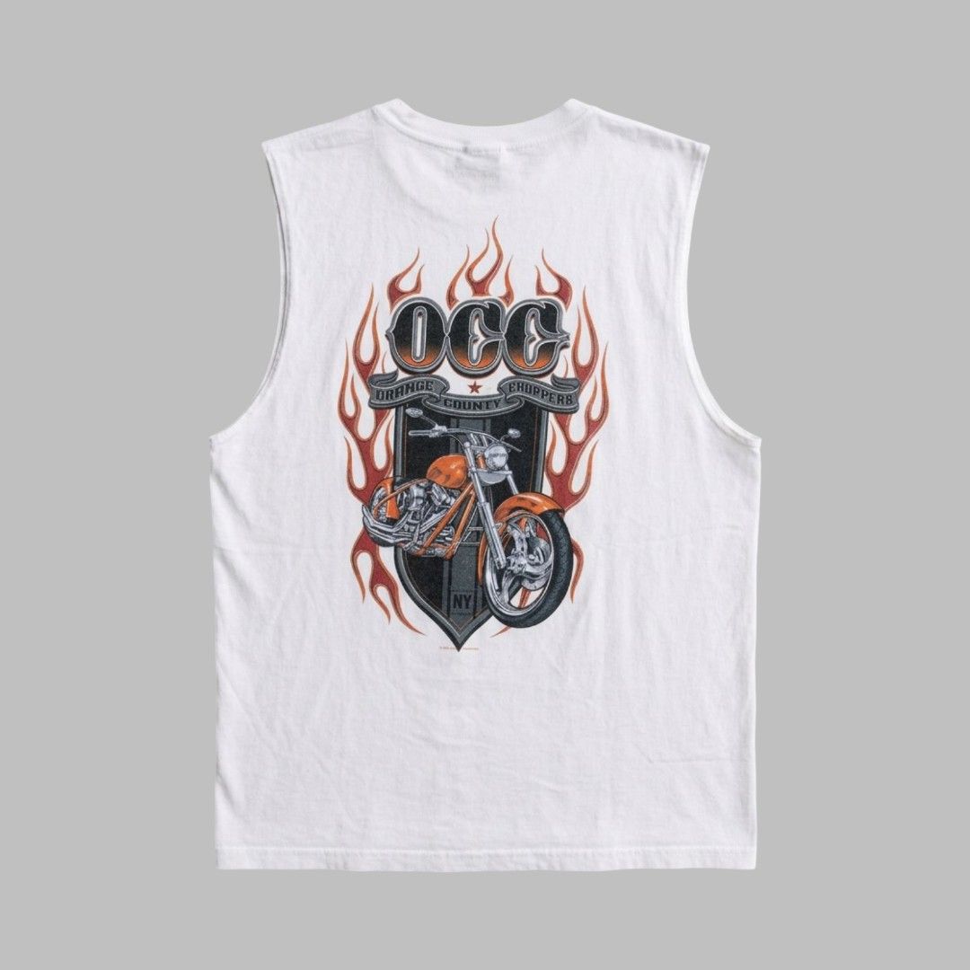 Vtg OCC sleeveless tanktop DATED 2003 (Category: Tshirts & Polo Shirts ) located in Dagupan City. Submitted by old_soul_finds.ph (Listing ID 1460895046, Image 1). Description: Dimensions : L31 x W24 Color Rate : 9.5 / 10 Issues : Cut neck tag Excellent condition Mine for only ₱1000 📍Loc : Pangasinan MOP : Gcash MOD : J&T express / Ava pasabay if around Pangasinan.