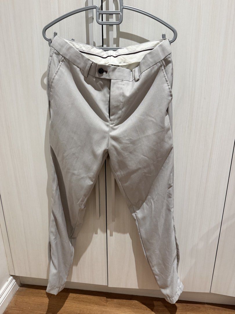 Wallstreet Beige Coat and Pants (Category: Formal Shirts) located in Manila. Submitted by alicson001 (Listing ID 1460862535, Image 2). Description: Wallstreet (fitted) (best fit small) Coat: Shoulder 17 inc Length 28 inc Pants size 30 (fitted) (Pina alter ko lang po para maging slim fit, pwede parin sya ipa balik sa dati..