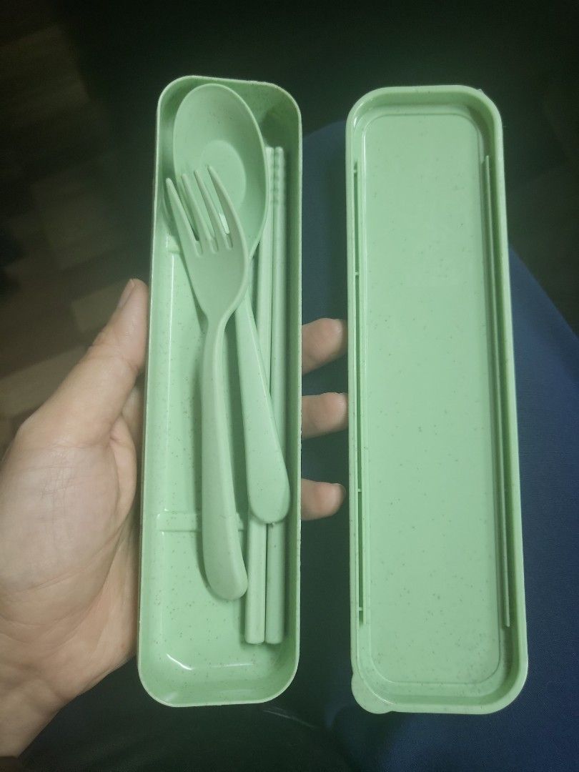 Wheat Straw Cutlery Set with Case (Category: Dinnerware & Cutlery) located in Caloocan City. Submitted by lynette1977 (Listing ID 1460814323, Image 2). Description: - Lightweight and portable cutlery set - Includes fork, spoon, and chopsticks - Made from eco-friendly wheat straw material - Comes with a convenient carrying case - Ideal for packed lunches, travel, or everyday use - Easy to clean and store - Perfect for taking meals on the go.