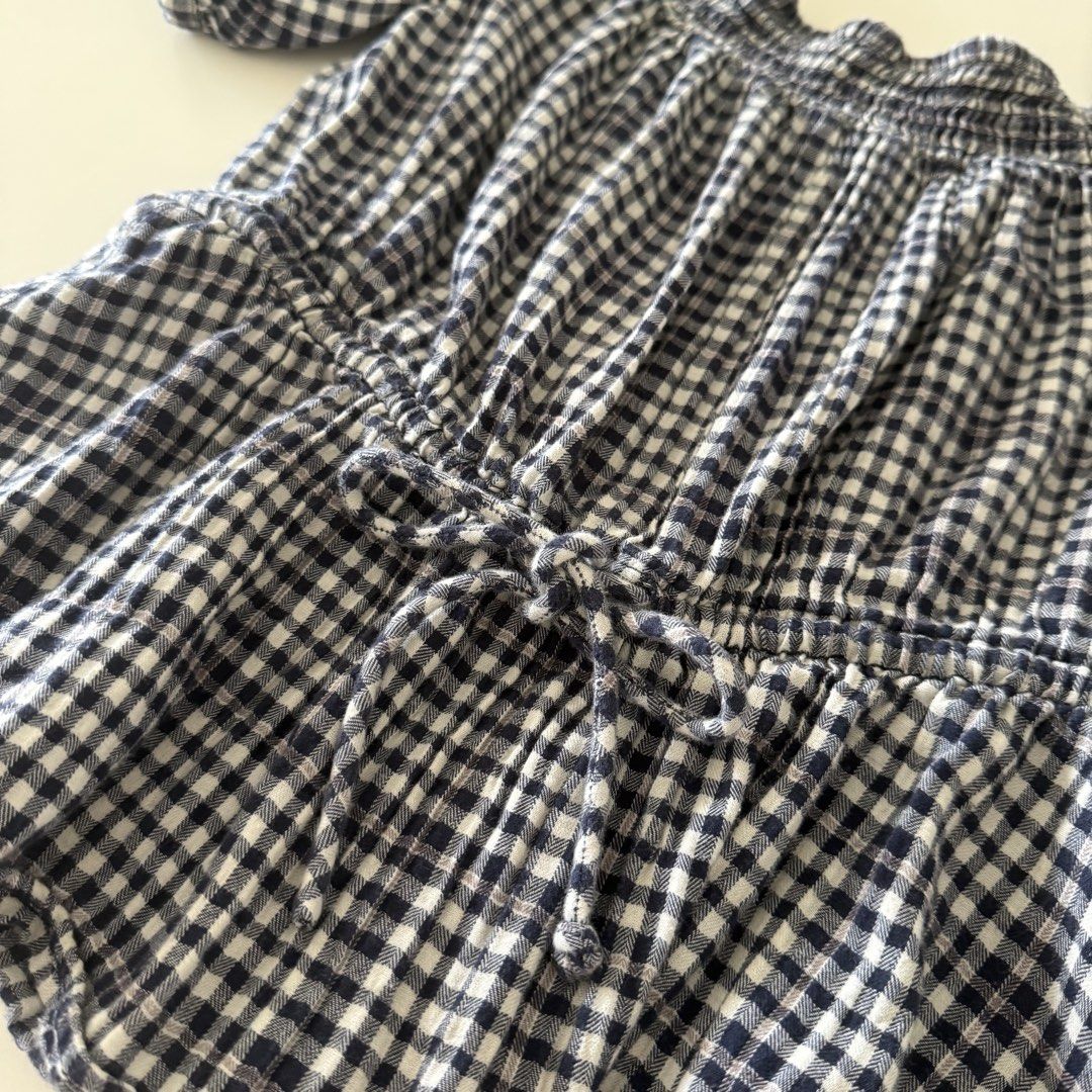Whistles Gingham Off-Shoulder Top (Category: Others Tops) located in Taytay. Submitted by gingbns (Listing ID 1460722321, Image 3). Description: - Whistles Bardot top - Drawstring waist with tie - Puff sleeves with buttoned cuffs - Made in India - Small size - Good condition - 99% cotton, 1% elastane - 📍Makati.
