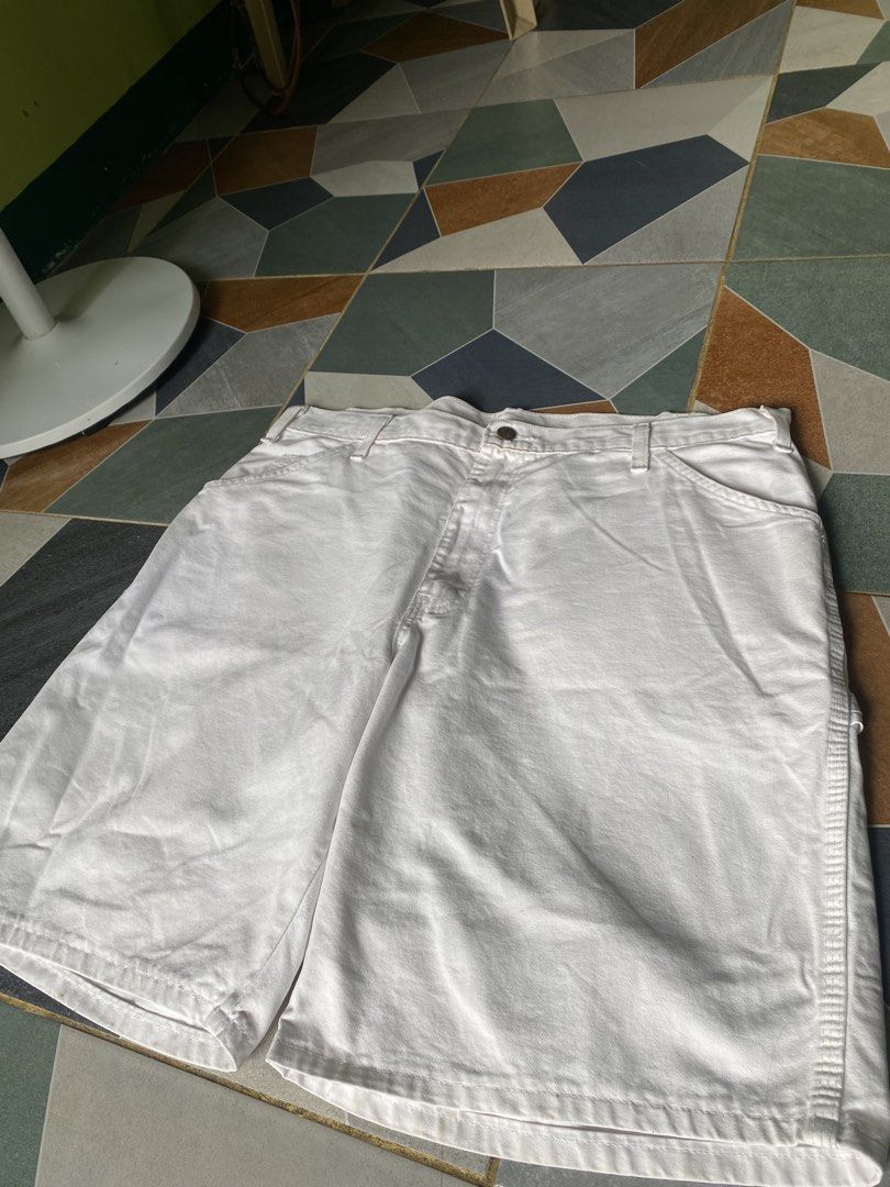 White Dickies Carpenter Shorts (Category: Shorts) located in Manila. Submitted by biggiened (Listing ID 1460780691, Image 3). Description: - White Dickies Carpenter Shorts - Classic workwear style - Durable cotton fabric - Features multiple pockets and a hammer loop - Comfortable fit for everyday wear or work - Ready for a new owner.